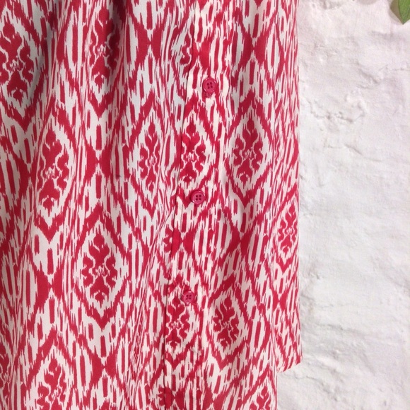 Anthro Maeve pink ikat peasant shirt dress size L - Picture 7 of 8